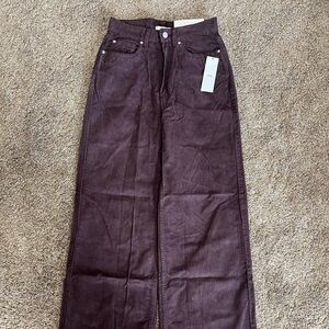 Dark brown corduroy BDG urban outfitters wide leg pants. Size 26.